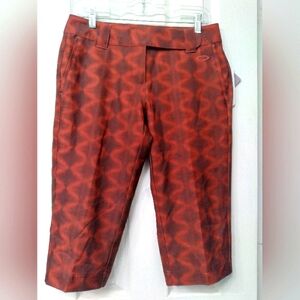 Oakley Golf Capri Cropped Pants Geometric Print Casual Activewear‎ NWT